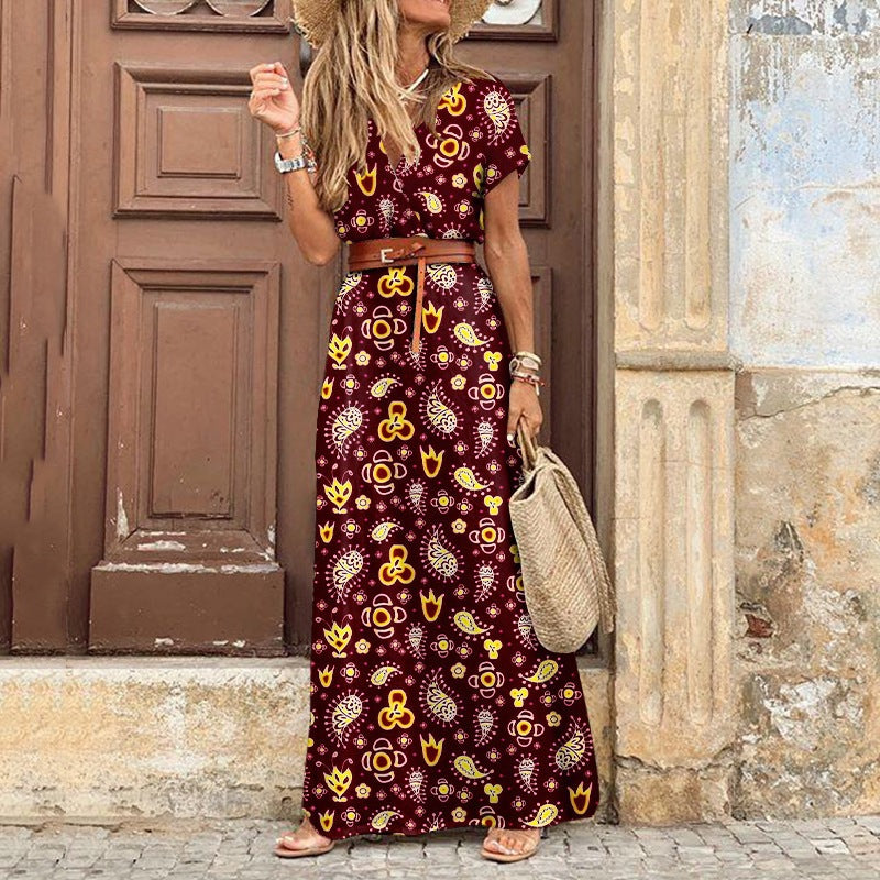 V-Neck Floral Dress
