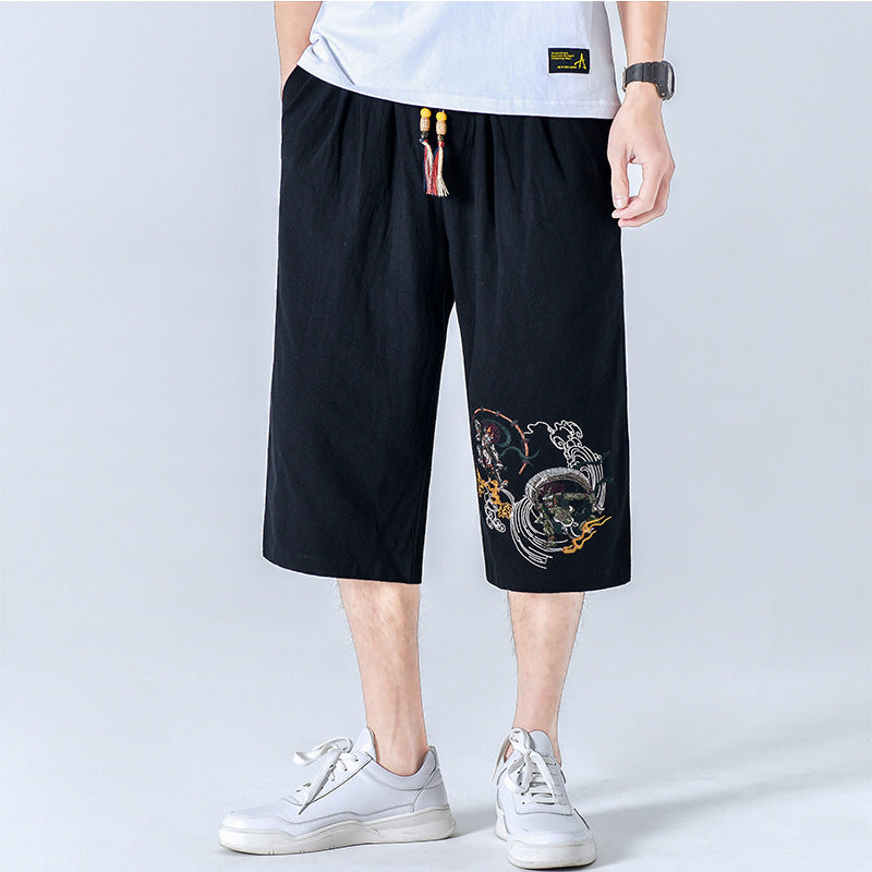 Five Embroidered Cotton And Linen Hallen Pants