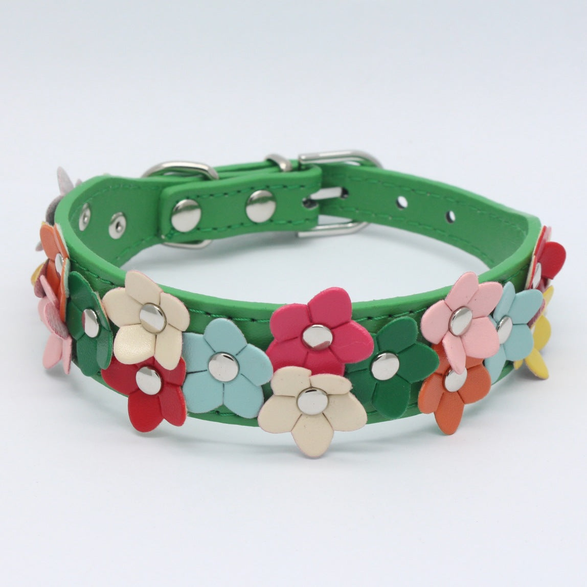 Double Row Flower Pet Collar