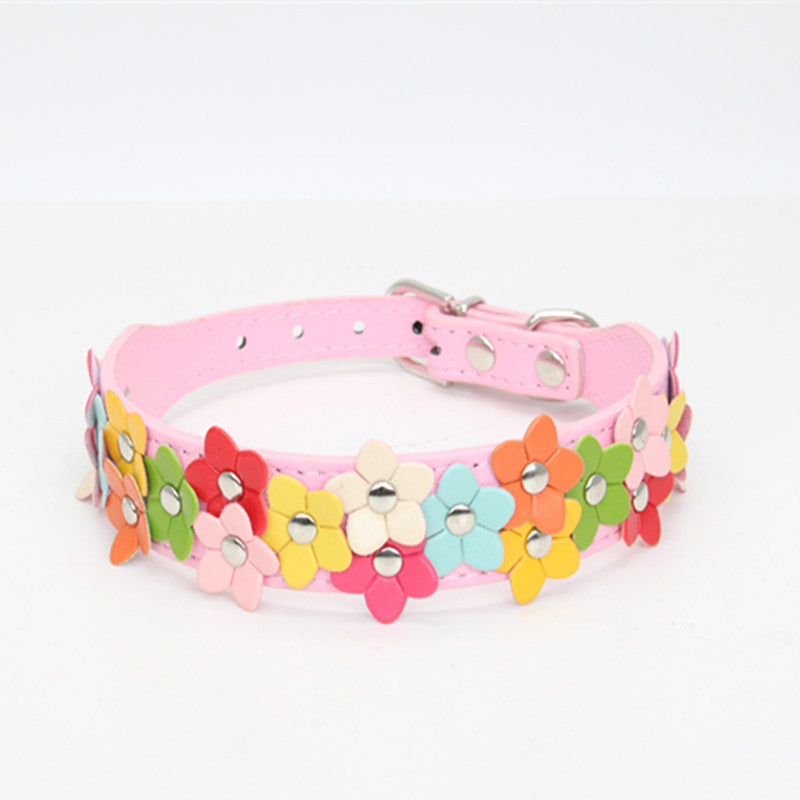 Double Row Flower Pet Collar