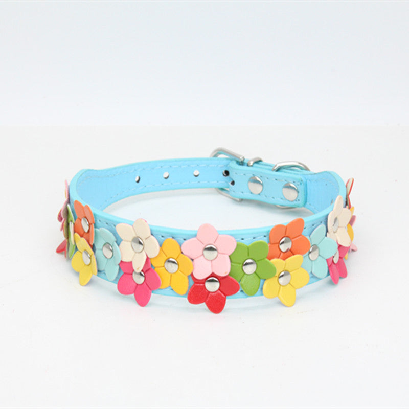 Double Row Flower Pet Collar