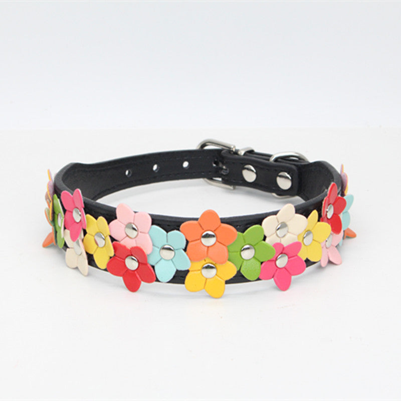 Double Row Flower Pet Collar