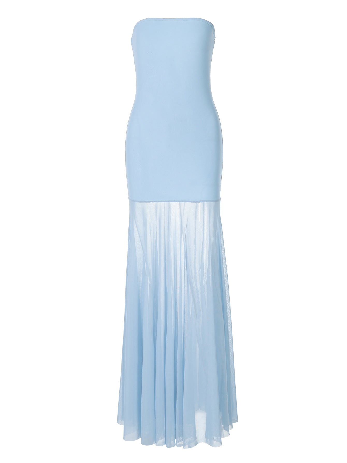 Strapless Mesh Fishtail Dress Female