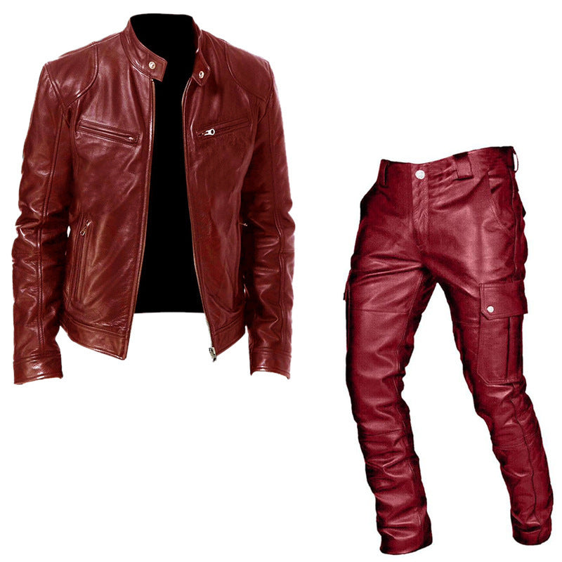 Leather Two-piece Suit
