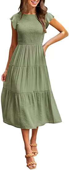 Short Sleeve Large Swing Dress