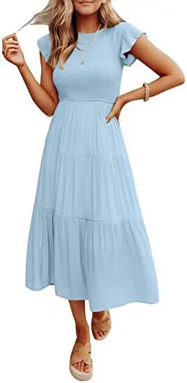 Short Sleeve Large Swing Dress