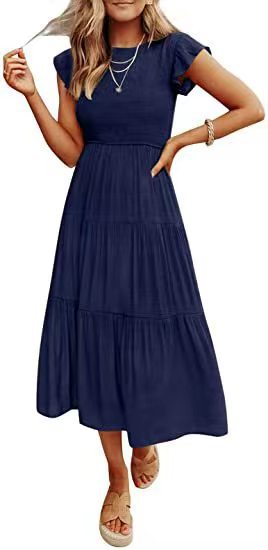 Short Sleeve Large Swing Dress