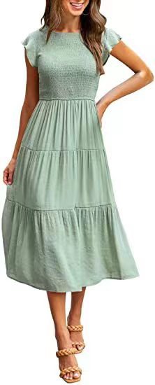 Short Sleeve Large Swing Dress