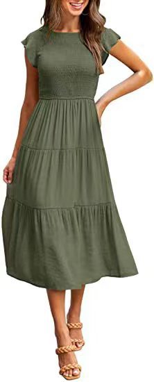 Short Sleeve Large Swing Dress