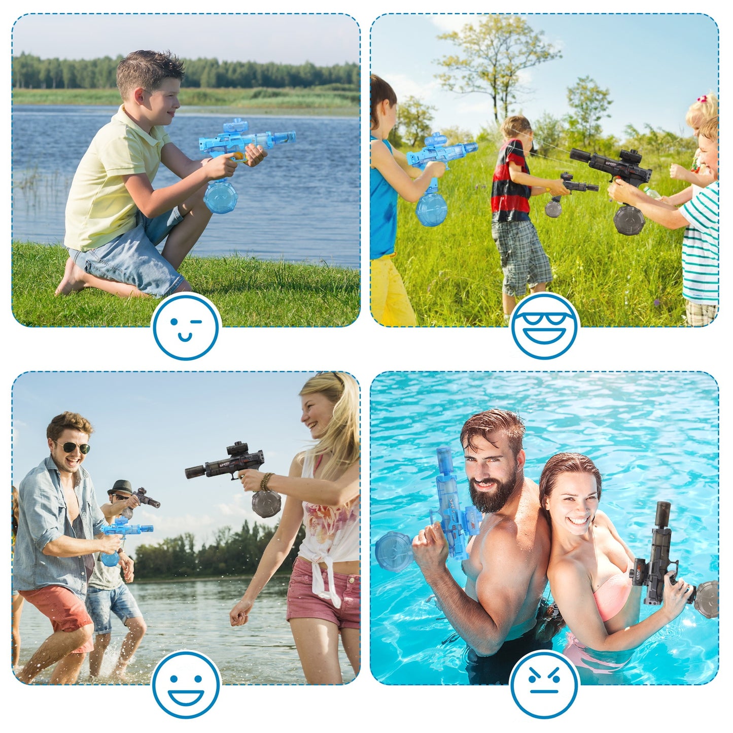 Electric Water Gun With LED Light, Power Water Jet Pistol , Outdoor Games For Kids, Suitable For Summer, Outdoor, Party, Birthday Present, Swimming Pool