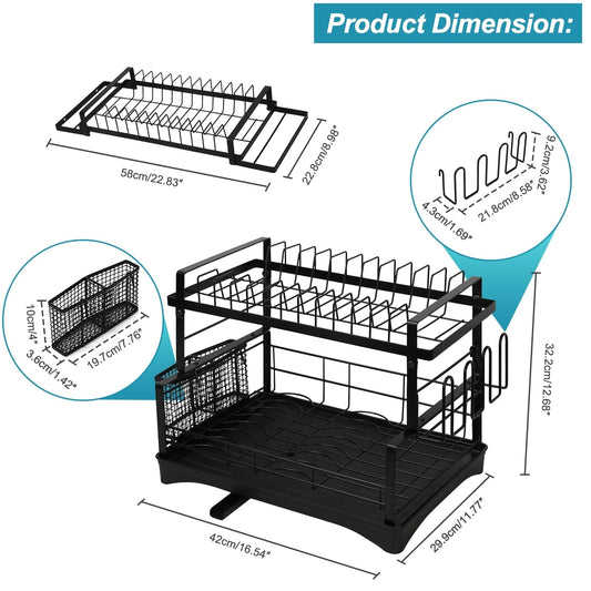 Upgraded 2 Piece Cookware Set Organizer Rack And Dish Drying Rack 8 Tier Pot And Pan Organizer For Kitchen Counter