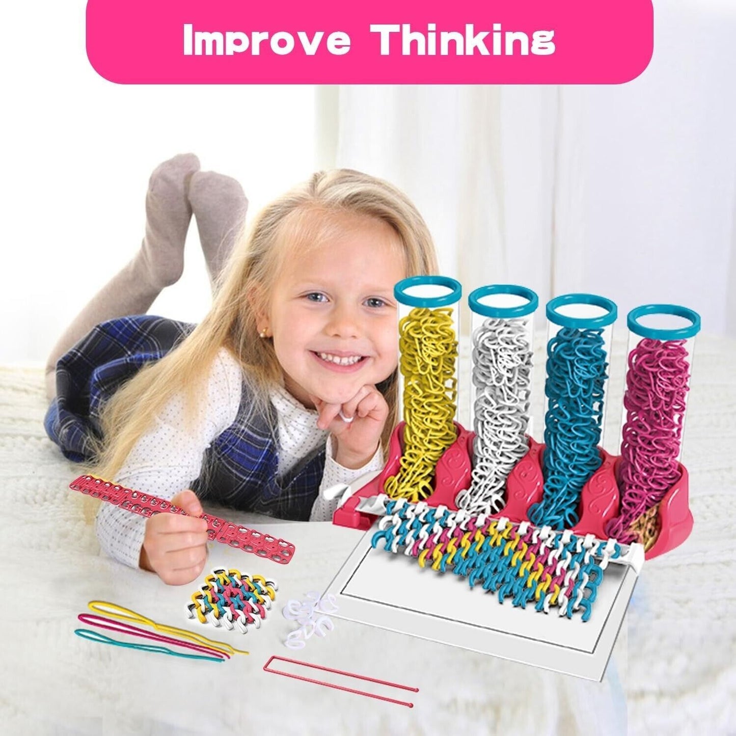 DIY Toys Puzzle Creative Ribbon Woven Hand Ropes Jewelry Making For Children Toy,Girls Kids Toy Gifts.Logistics Is Randomly Sent By UP,USPS,FEDEX