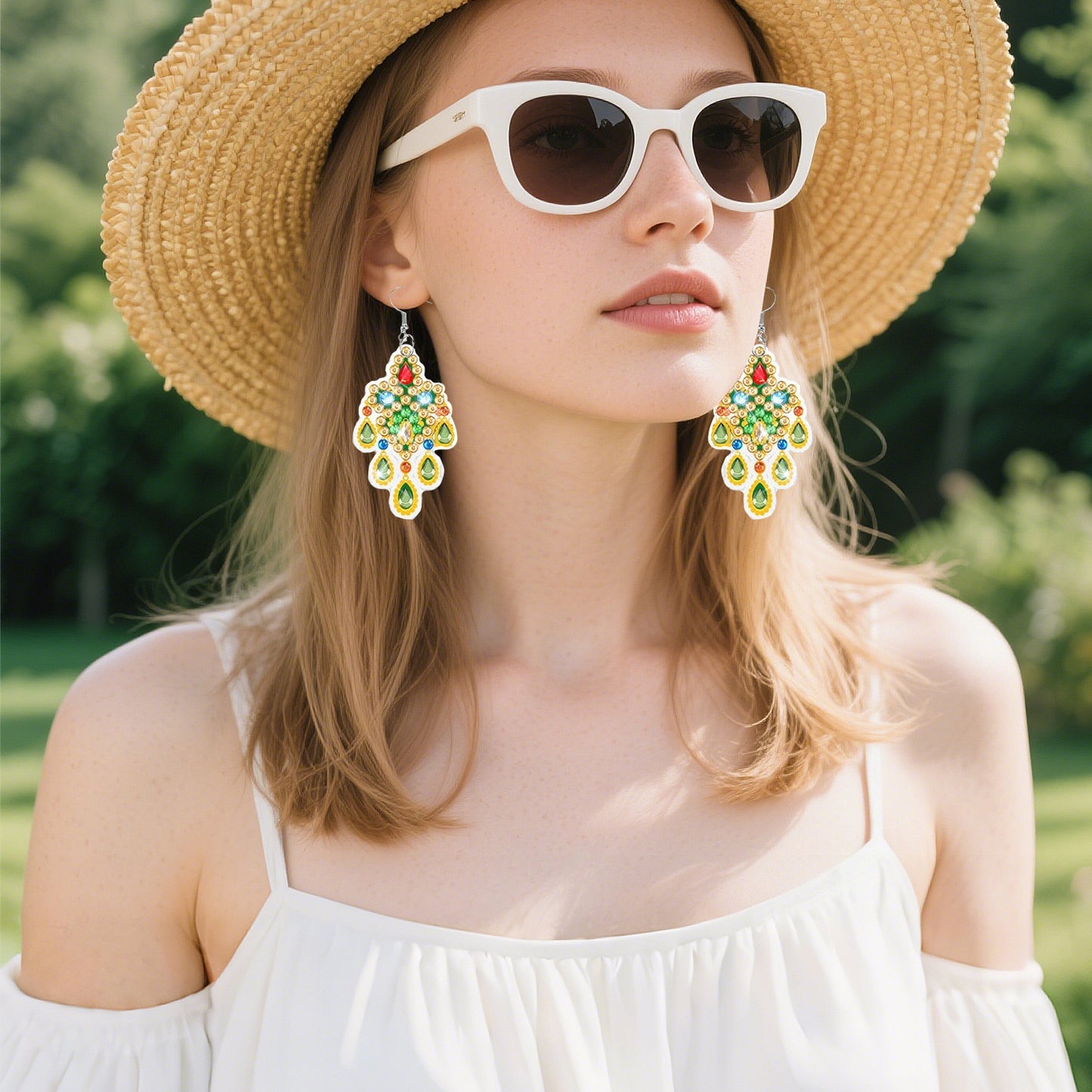 20 Pairs Rhinestones Painting Earrings Making Kit