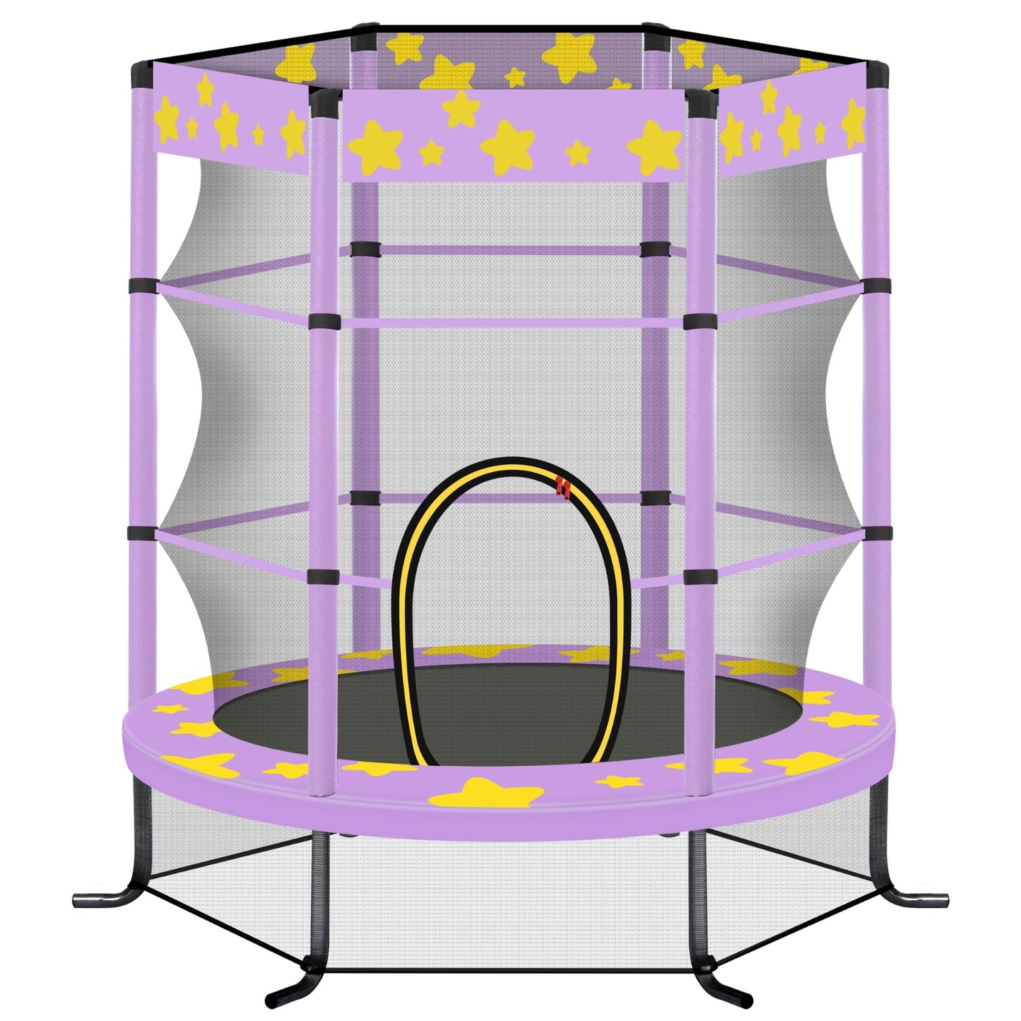 55 Kids Trampoline With Safety Net, 4.5FT Outdoor Indoor - Purple