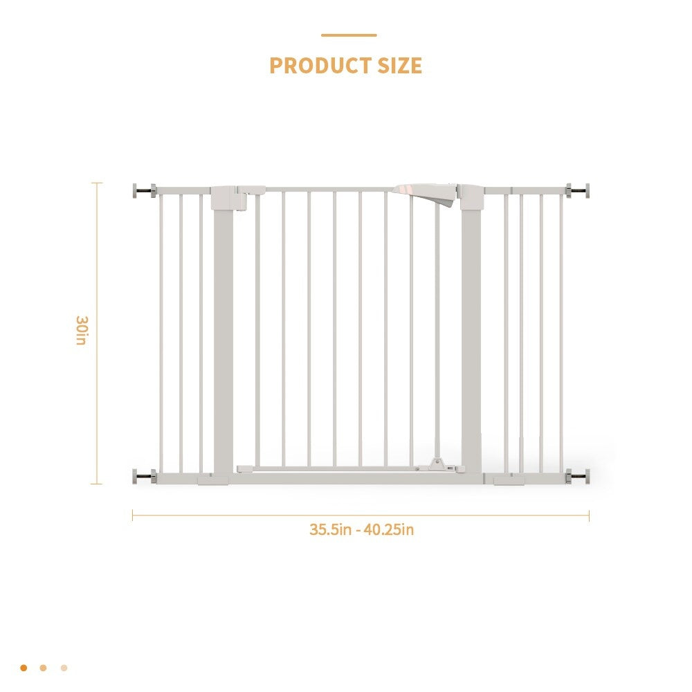 High White Child Safety Gate For Baby Door Barrier With Extensions