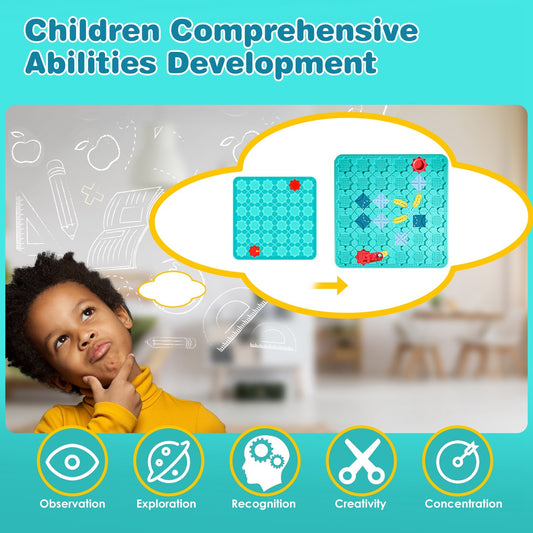 1Pc Kids Logical Road Builder Toy Brain Teasers Puzzles Montessori Toys Preschool Educational Learning Toys Puzzle STEM Board Game For 3 To 8 Years Old Boys Girls Birthday Gift