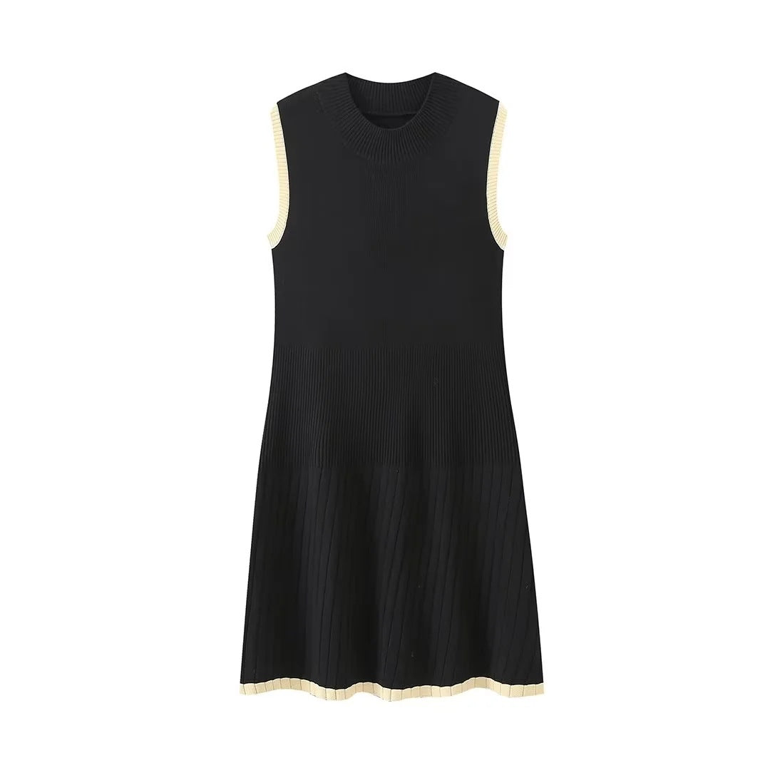 Long-Sleeve Crewneck Tight Knit Dress