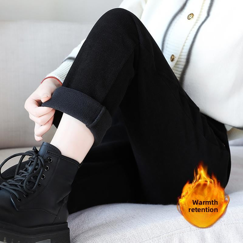 Fleece-Lined Thickened Casual High Waist Warm Loose Fleece-Lined Slippers