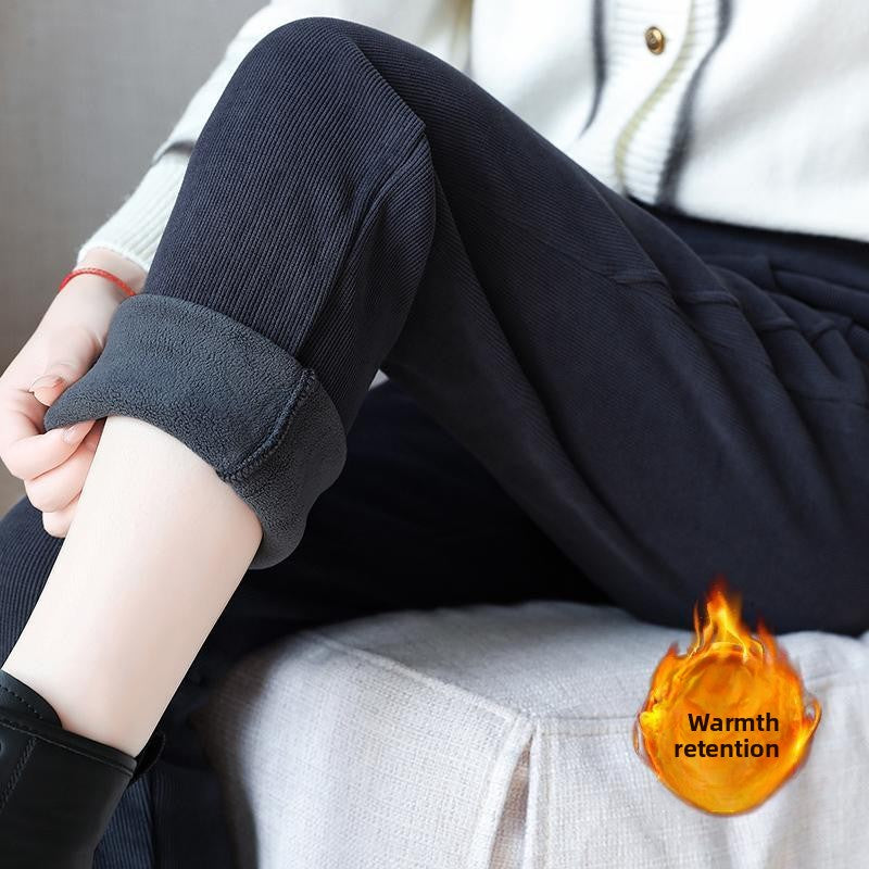 Fleece-Lined Thickened Casual High Waist Warm Loose Fleece-Lined Slippers