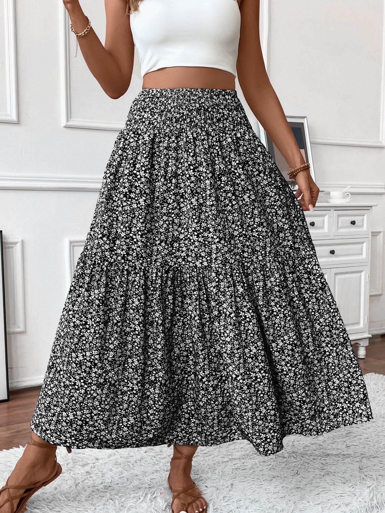 Floral Half Skirt
