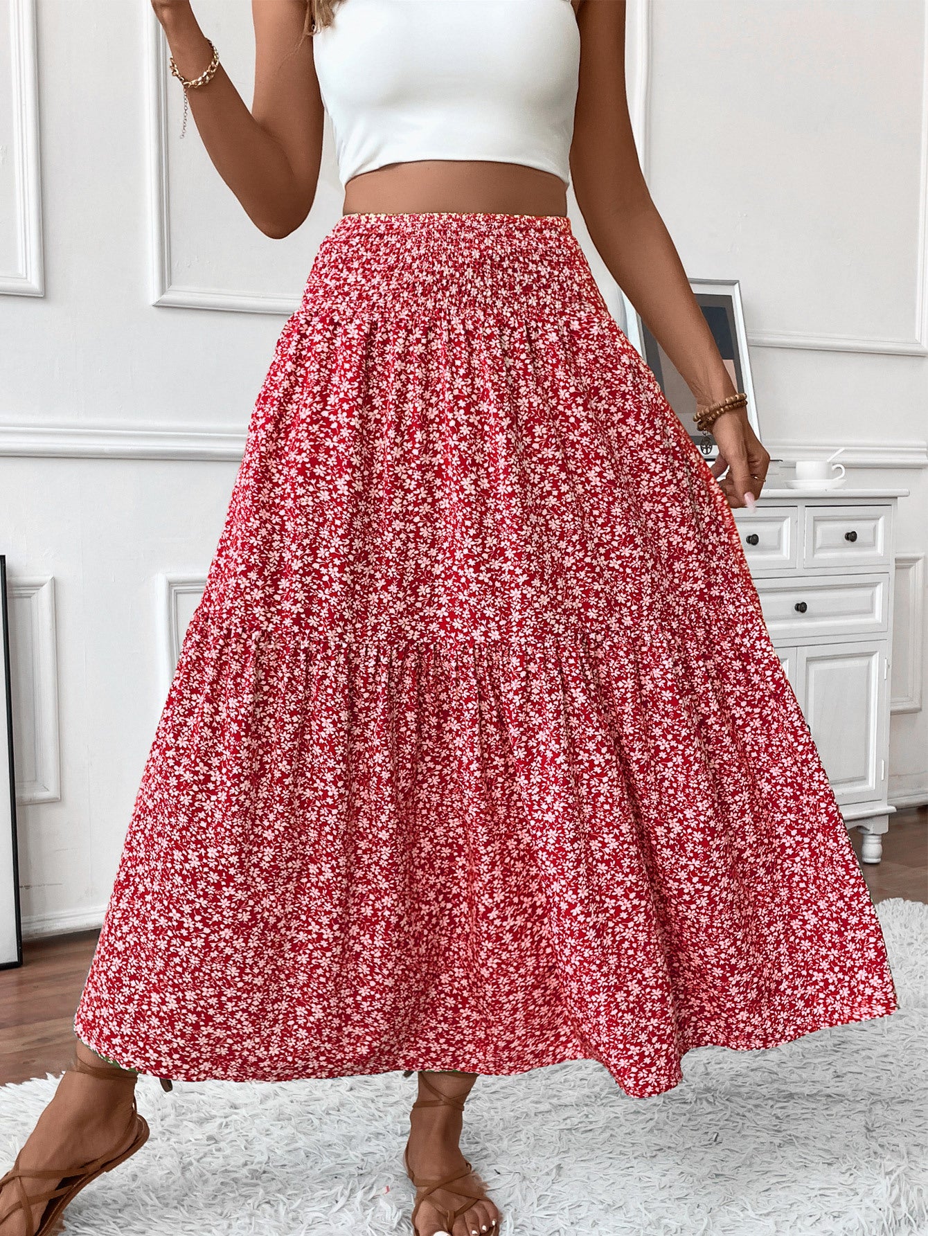Floral Half Skirt