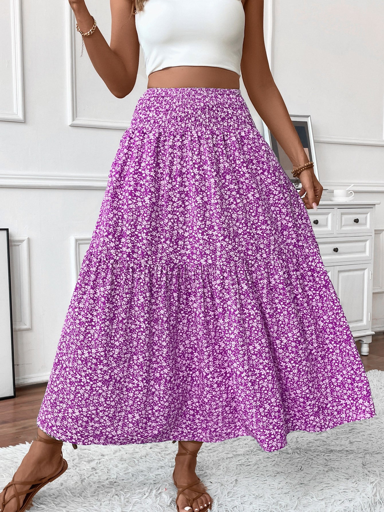 Floral Half Skirt