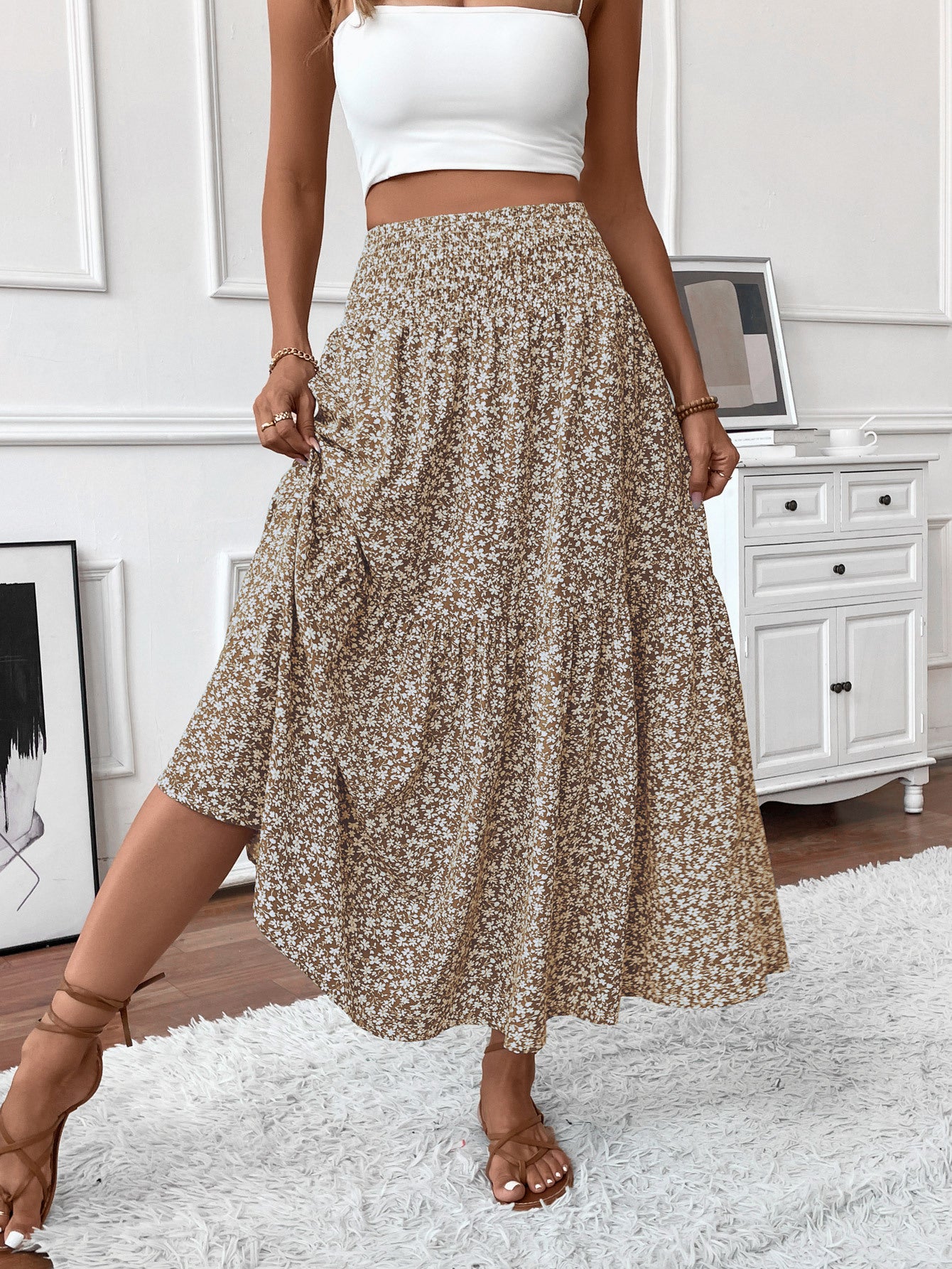 Floral Half Skirt