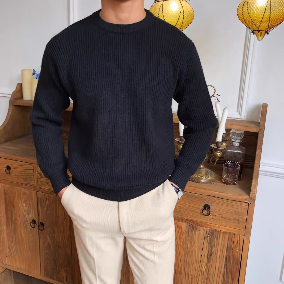 Men'S Knit Thickened Sweater