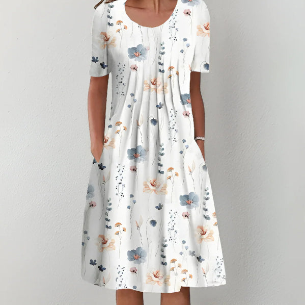 Round Neck Short Sleeve Dress