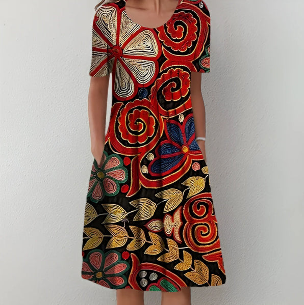Round Neck Short Sleeve Dress