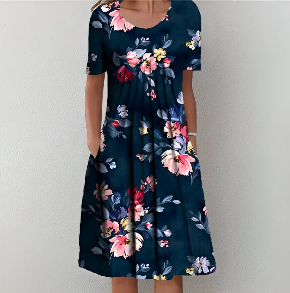 Round Neck Short Sleeve Dress