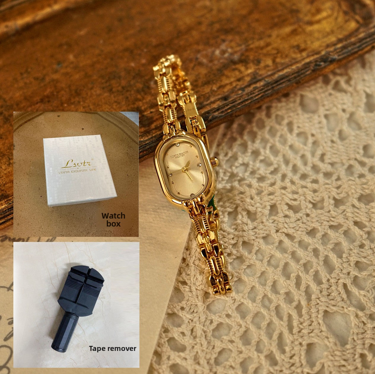 Middle Agic Light Luxury Small Gold Watch