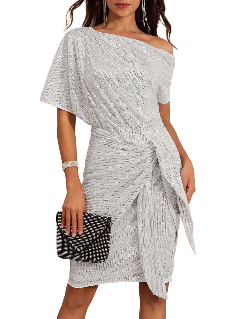Trimmed Glitter Dress
