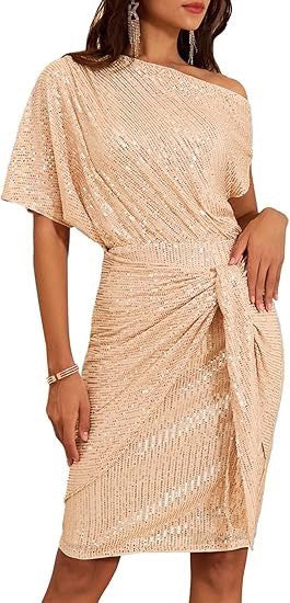 Trimmed Glitter Dress