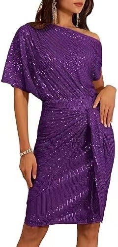 Trimmed Glitter Dress