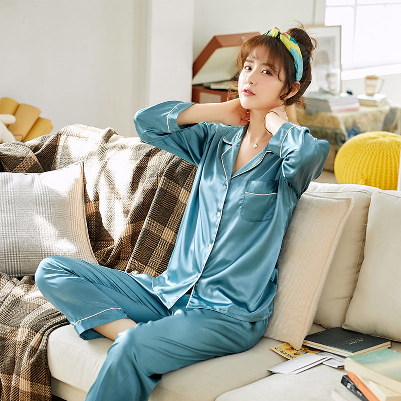 Silk Home Couple Pajamas