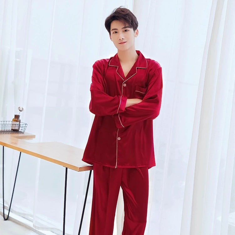 Silk Home Couple Pajamas