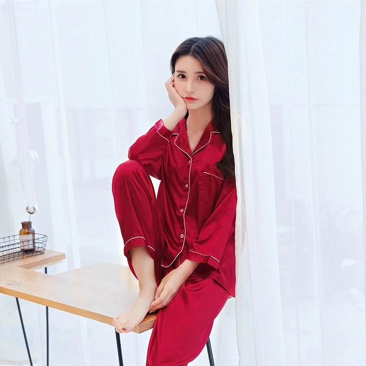 Silk Home Couple Pajamas