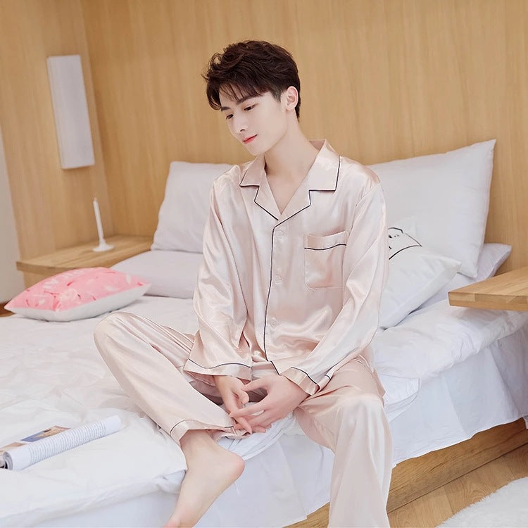 Silk Home Couple Pajamas