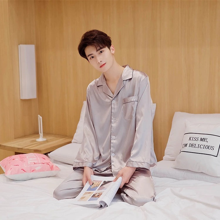 Silk Home Couple Pajamas