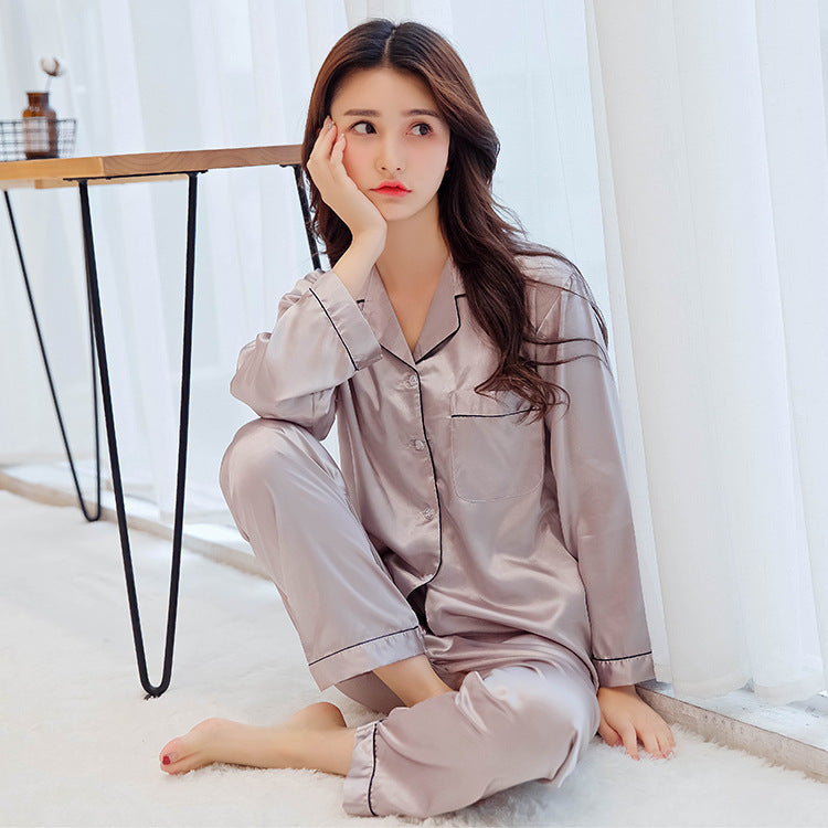 Silk Home Couple Pajamas