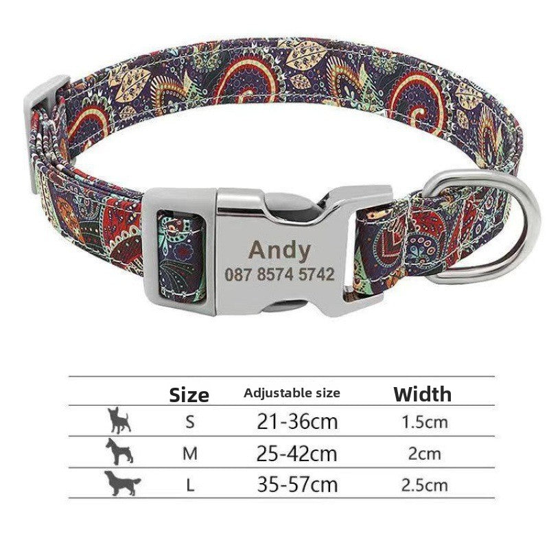 Adjustable buckle collar