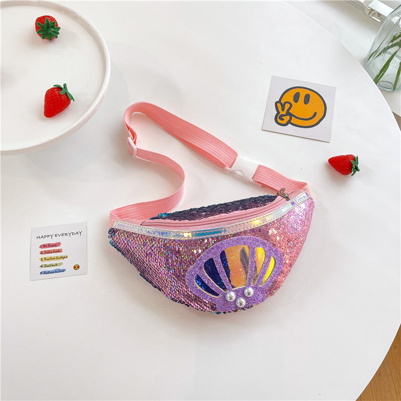Sequined Shell Crossbody Bag
