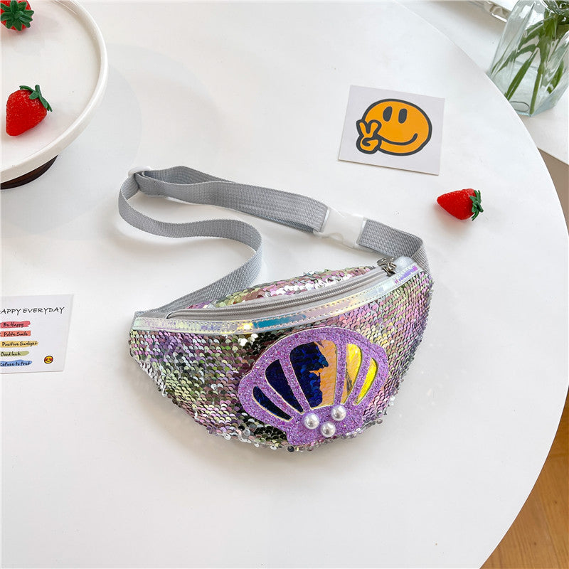 Sequined Shell Crossbody Bag