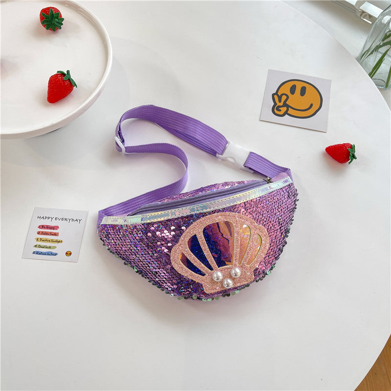 Sequined Shell Crossbody Bag