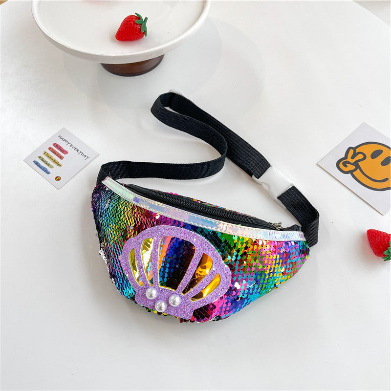 Sequined Shell Crossbody Bag
