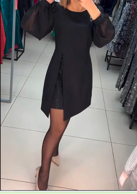 Retro Puff Sleeve Dress