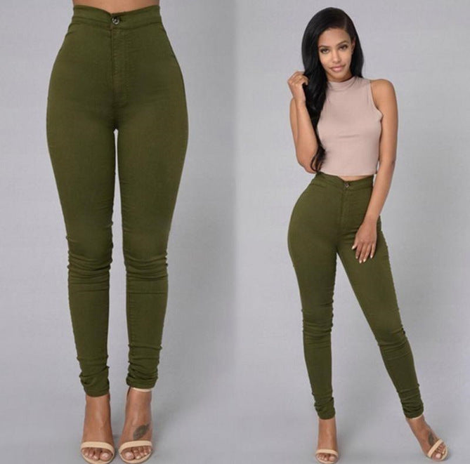 Slim-Fit Candy-Color Casual Pants