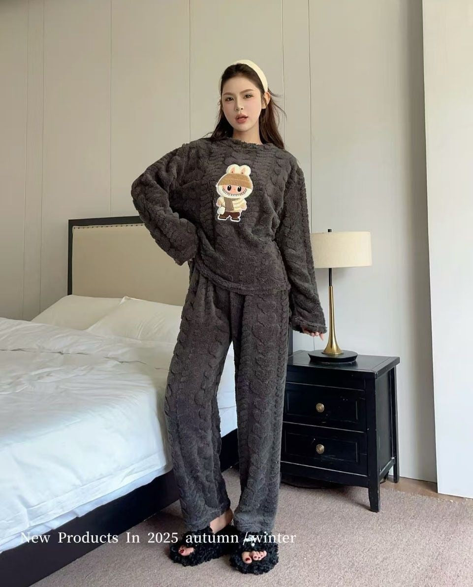 Thickened Warm Pajamas Set