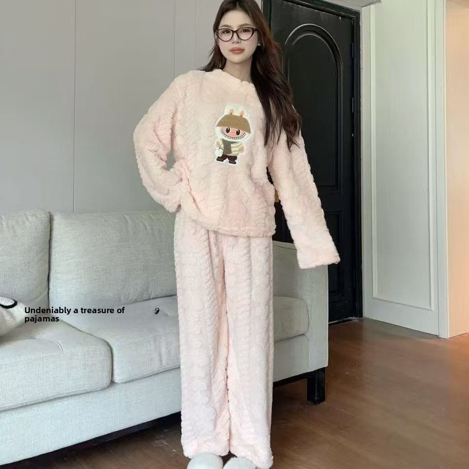 Thickened Warm Pajamas Set